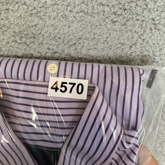 S David Donahue Shirt Men's‎ 15.5 32/33 Purple Long Sleeve Button Up Dress - Picture 9 of 9